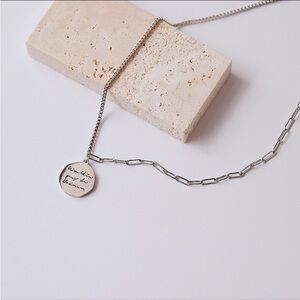 Titanium Steel Engraved Round Disc Pendant Necklace – Y2K Unisex Chain